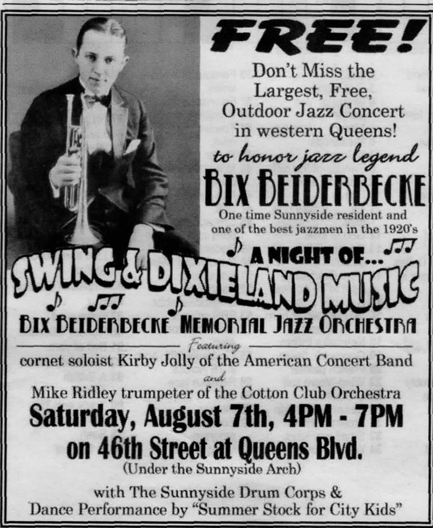 Jazz news Annual Bix Beiderbecke Sunnyside Memorial